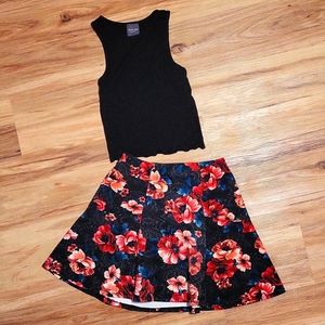 Floral Hollister Skater Skirt